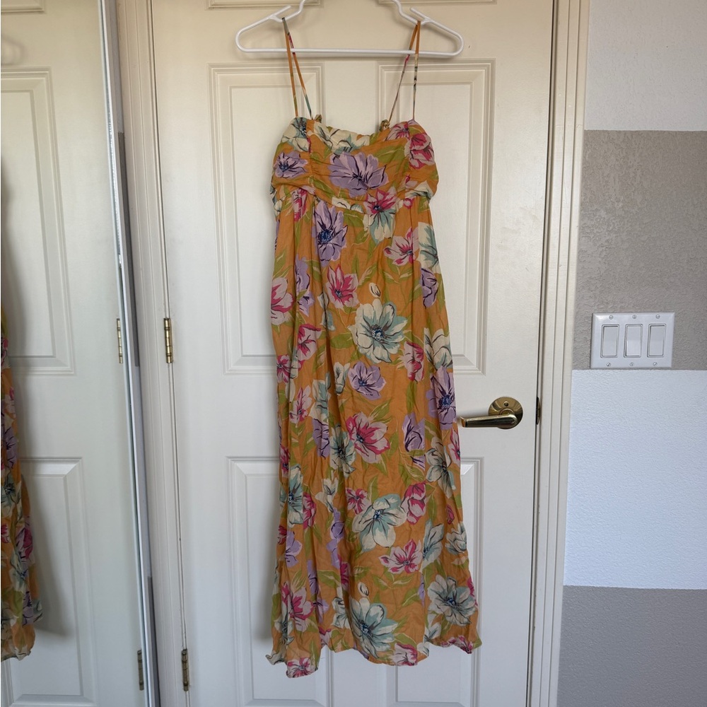 Altar'd State Mustard Floral Maxi Dress